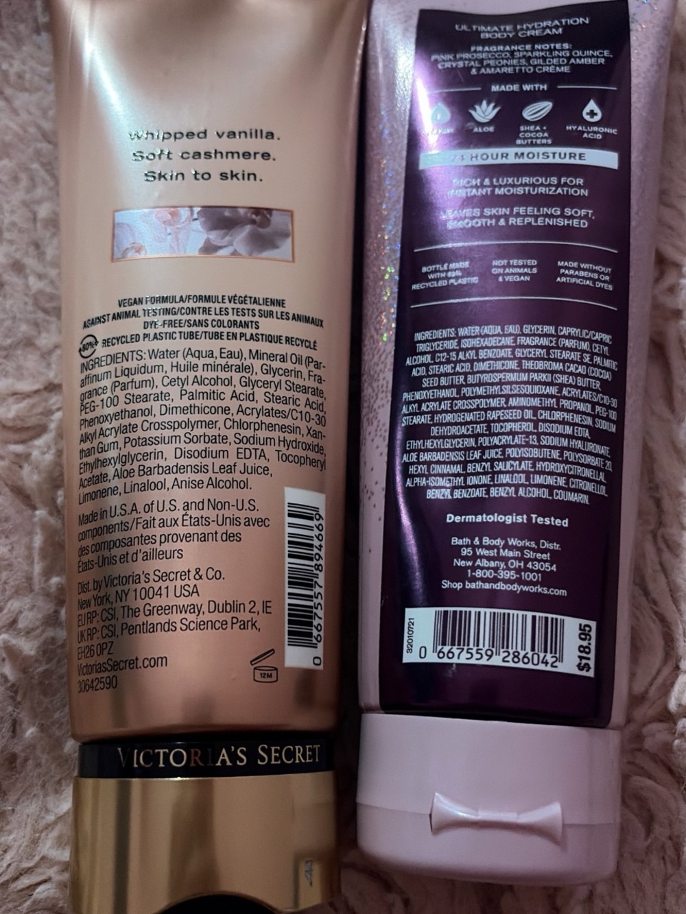 Victoria's Secret Gold and Purple Body Cream Duo